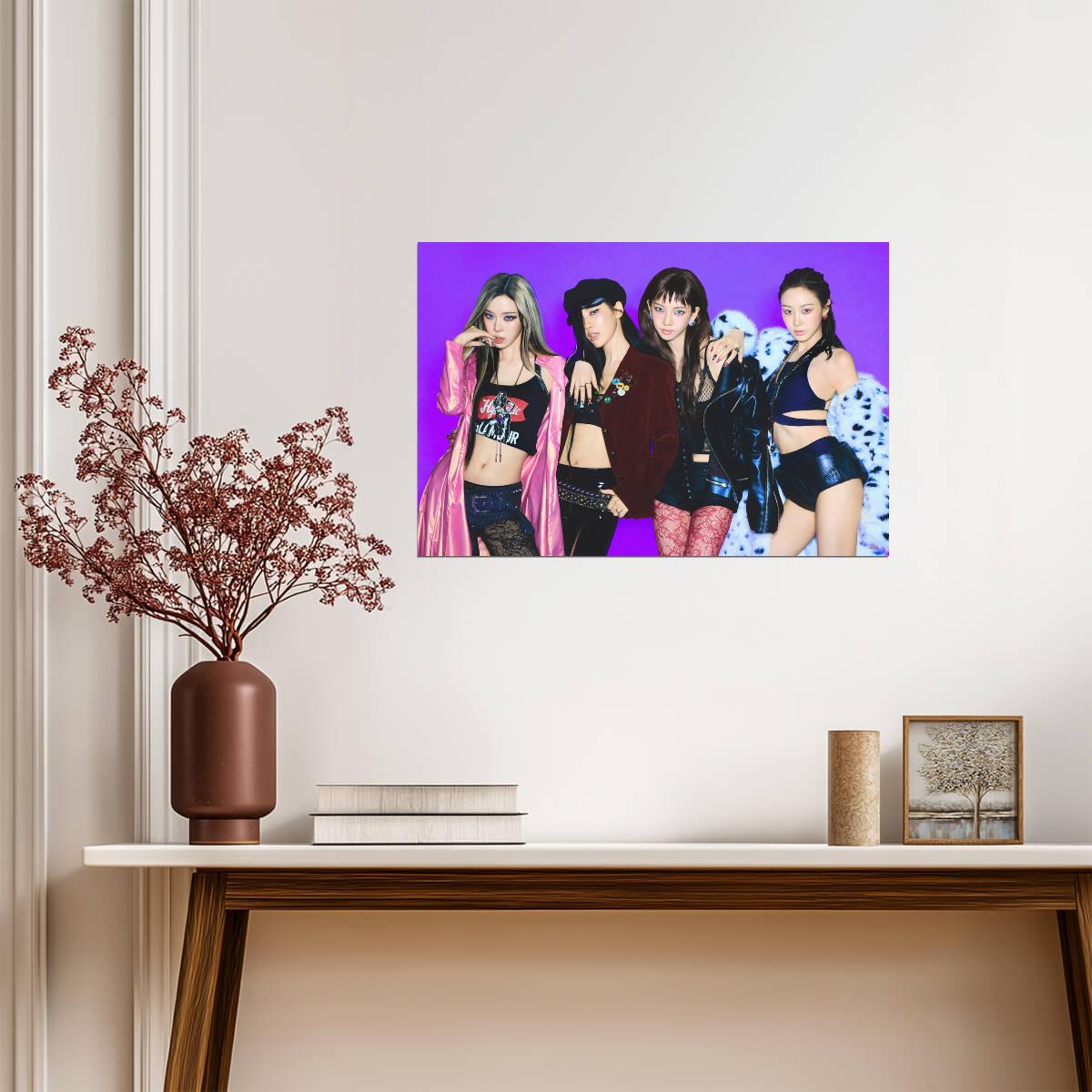 aespa Group | Rich Man Concept | Cool Vibrant Poster - Music Poster