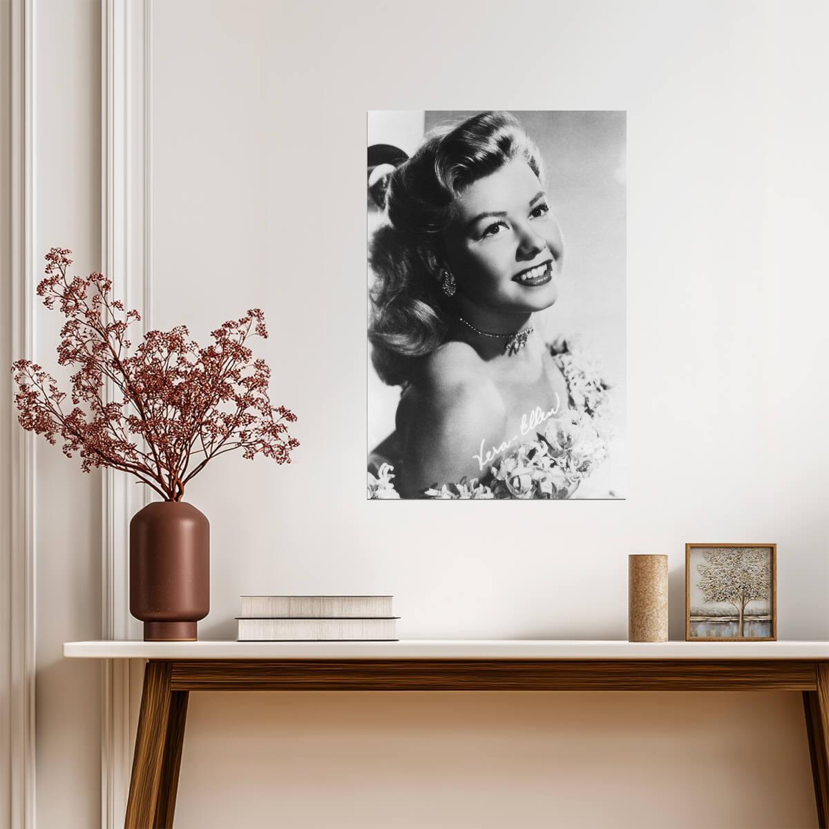 Vera-Ellen Portrait | Black and White Photo Poster | Classic Cinema Wall Art - Celebrities Poster