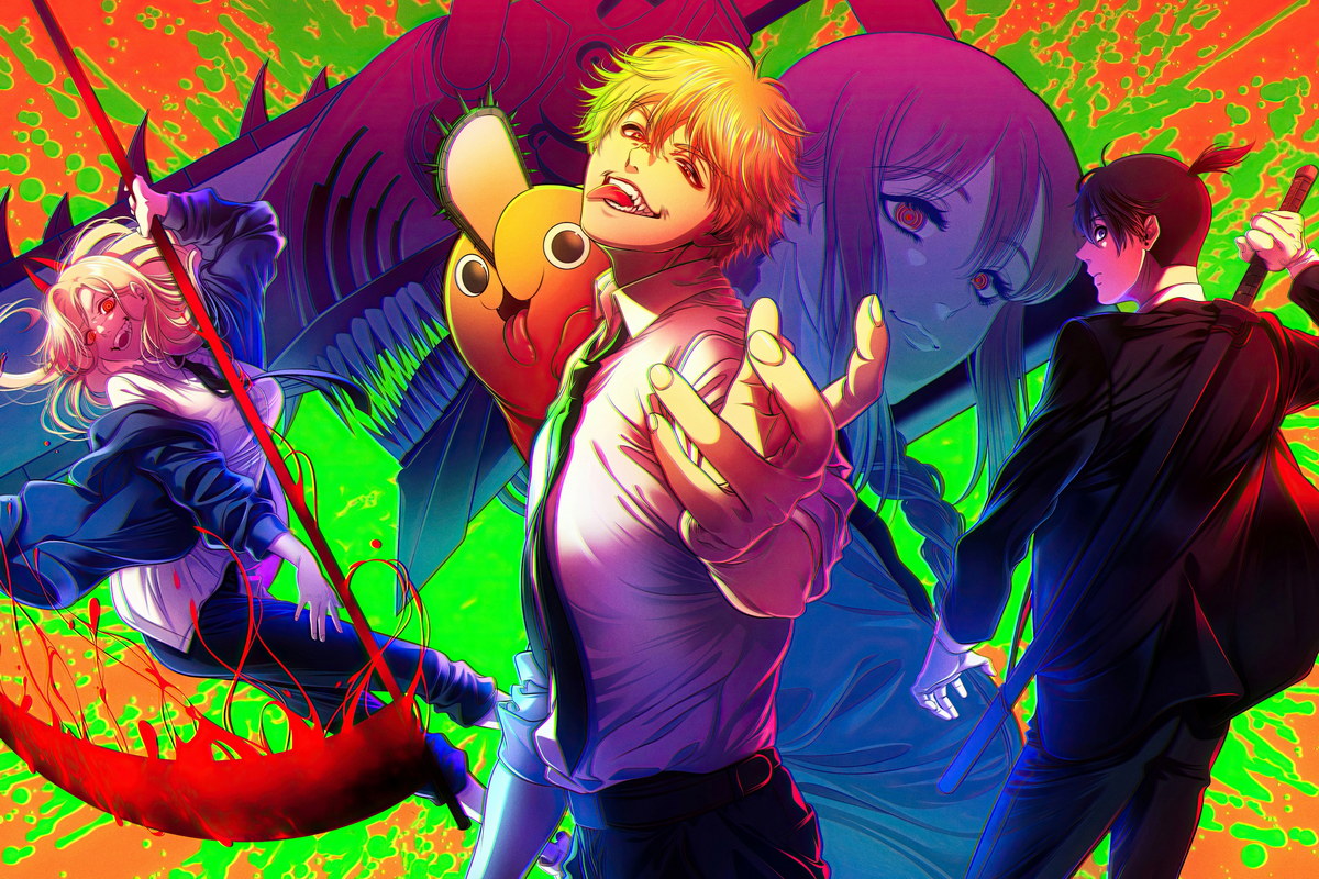 Chainsaw Man Group Art | Anime Poster | Denji Makima Power Print - Anime Poster