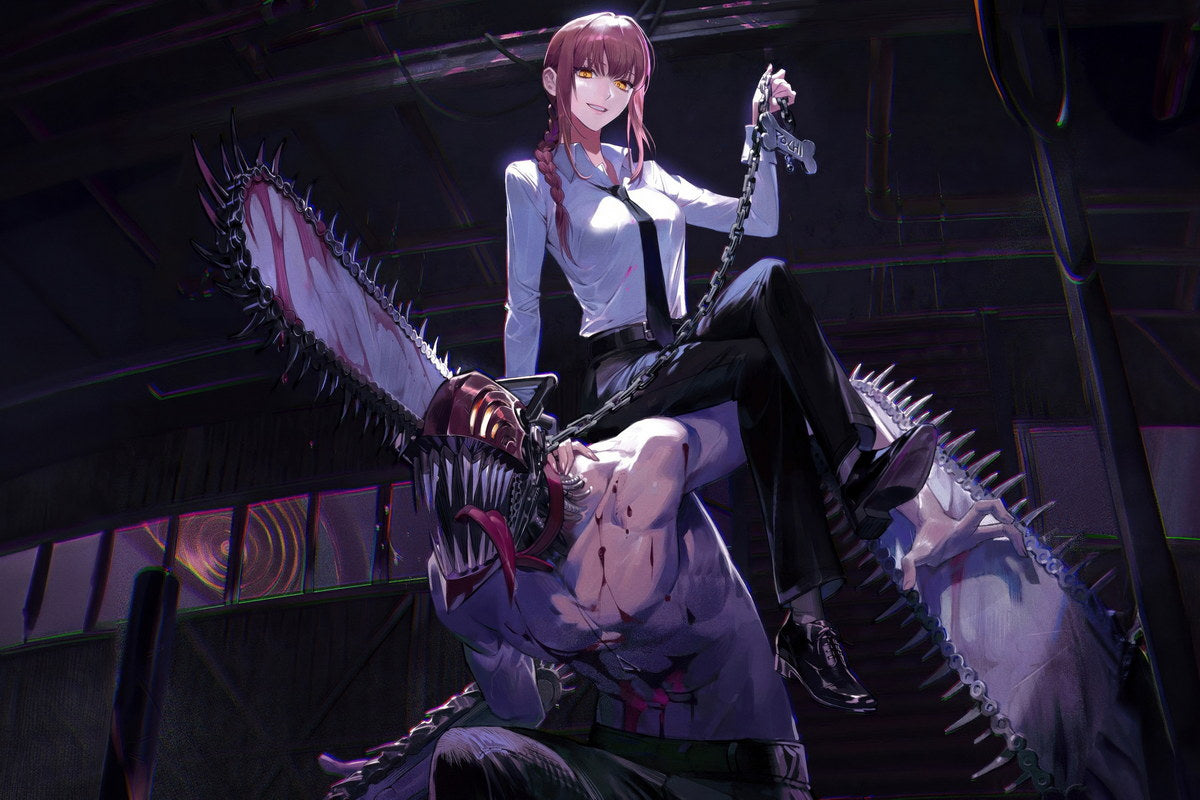 Chainsaw Man Makima & Denji | Anime Poster | Dark Fantasy Wall Art - Anime Poster