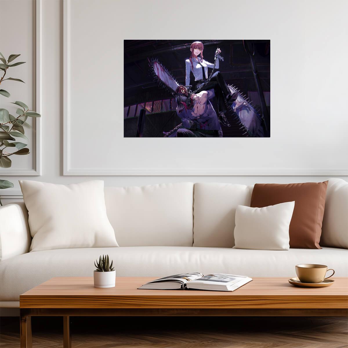 Chainsaw Man Makima & Denji | Anime Poster | Dark Fantasy Wall Art - Anime Poster