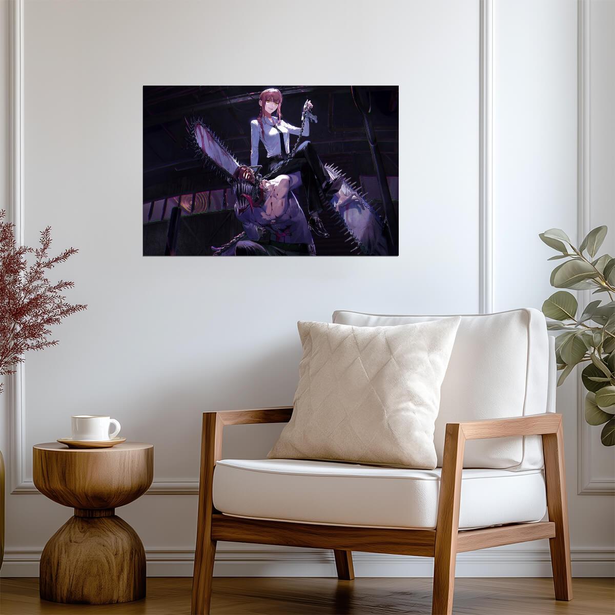 Chainsaw Man Makima & Denji | Anime Poster | Dark Fantasy Wall Art - Anime Poster