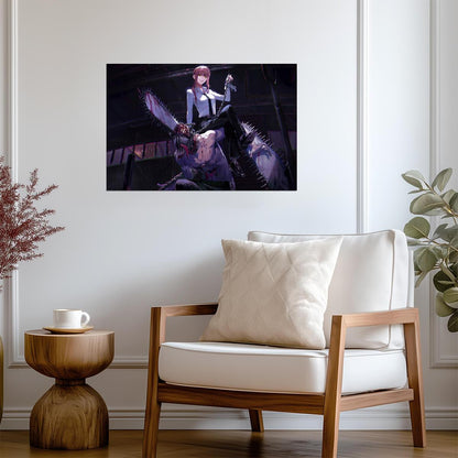 Chainsaw Man Makima & Denji | Anime Poster | Dark Fantasy Wall Art - Anime Poster