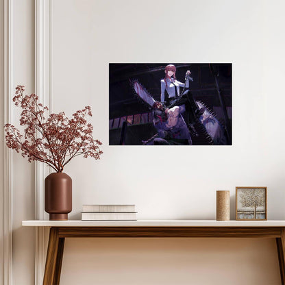 Chainsaw Man Makima & Denji | Anime Poster | Dark Fantasy Wall Art - Anime Poster