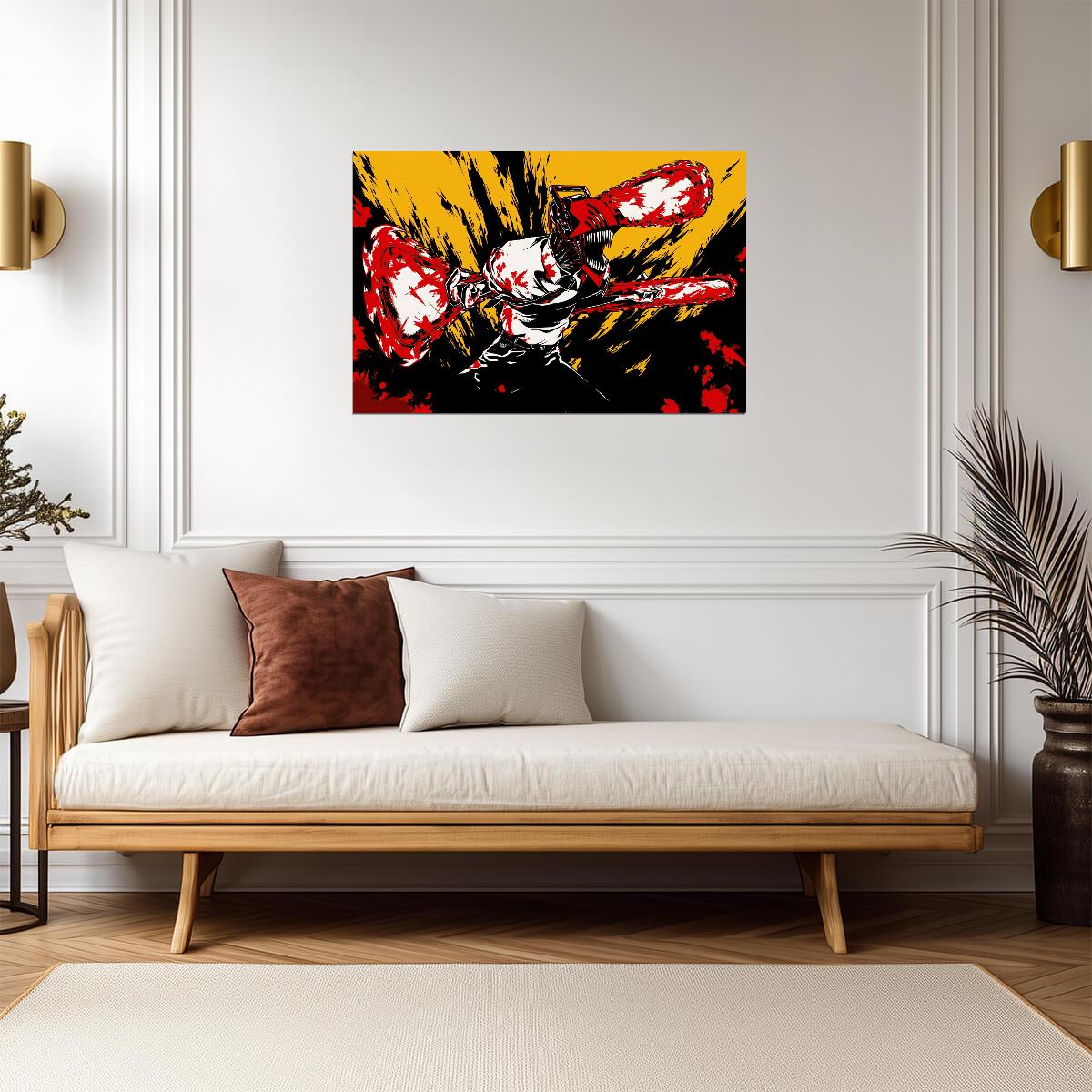 Chainsaw Man Dual Saw Action | Anime Poster | Stylized Manga Print - Anime Poster