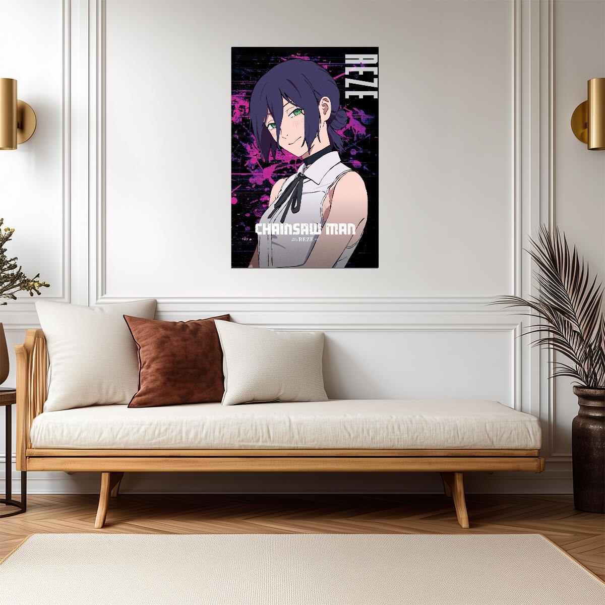 Chainsaw Man Reze Portrait | Anime Poster | Bomb Girl Wall Art - Anime Poster