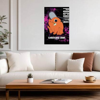 Chainsaw Man Pochita | Anime Poster | Cute Devil Dog Art - Anime Poster