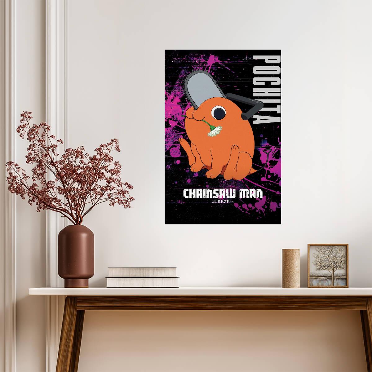 Chainsaw Man Pochita | Anime Poster | Cute Devil Dog Art - Anime Poster