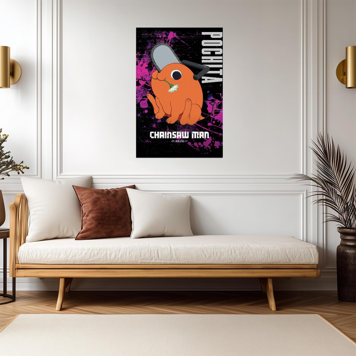 Chainsaw Man Pochita | Anime Poster | Cute Devil Dog Art - Anime Poster