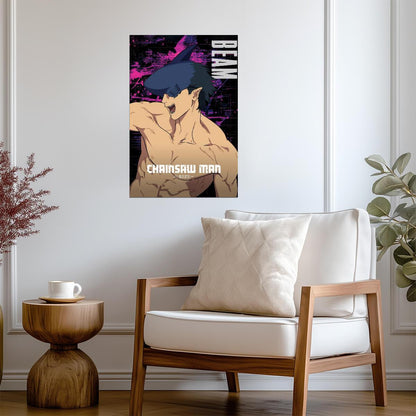 Chainsaw Man Beam Shark Fiend | Anime Poster | Action Manga Print - Anime Poster