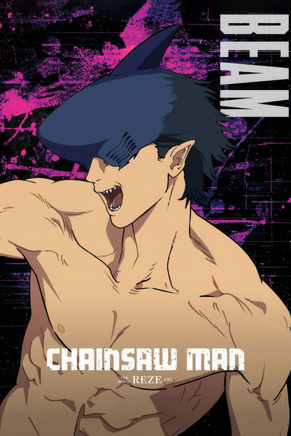 Chainsaw Man Beam Shark Fiend | Anime Poster | Action Manga Print - Anime Poster