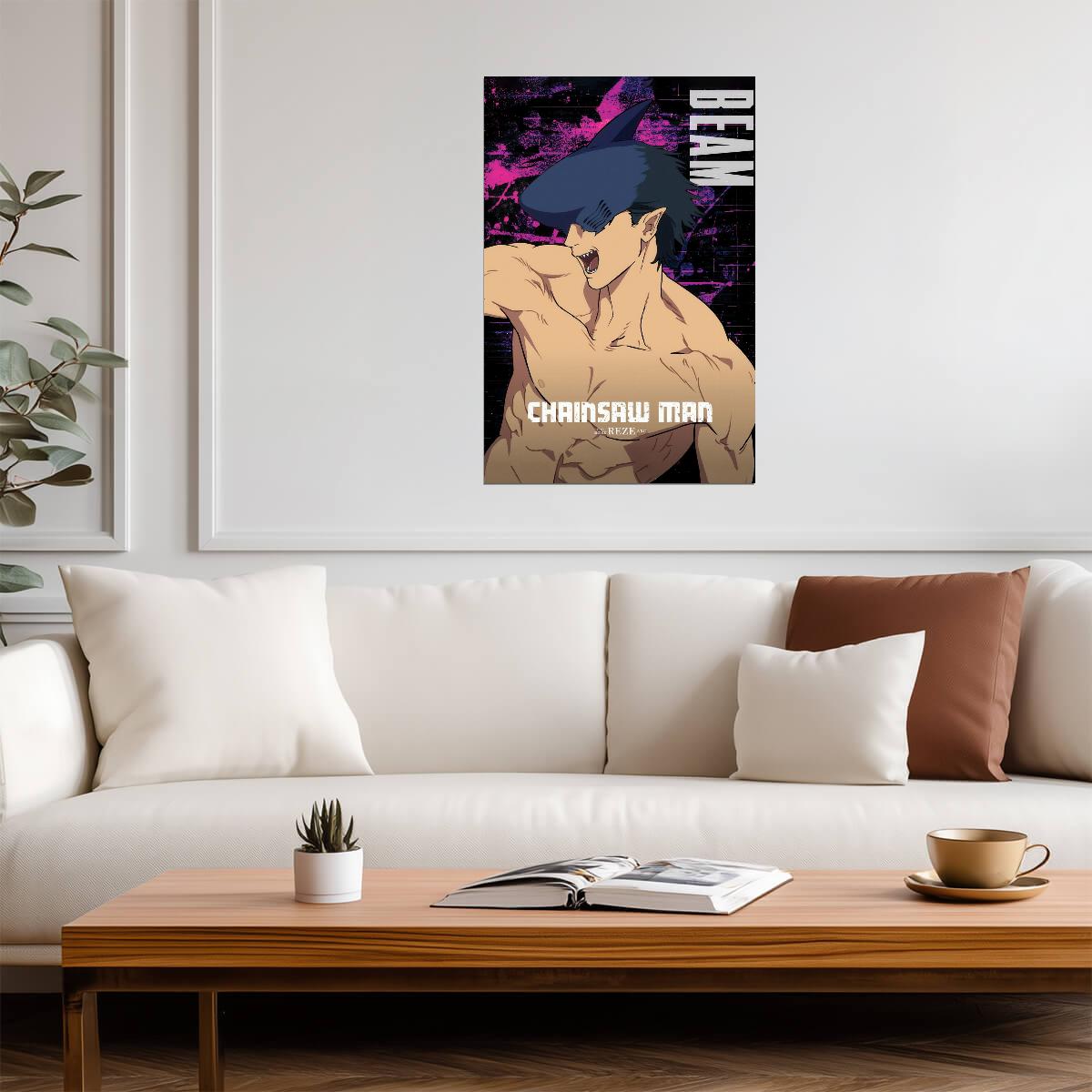 Chainsaw Man Beam Shark Fiend | Anime Poster | Action Manga Print - Anime Poster