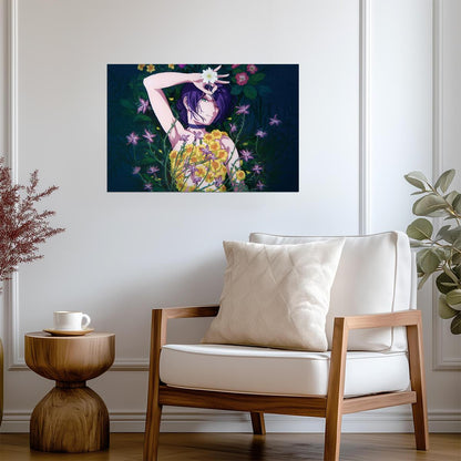 Chainsaw Man Reze Floral Design | Movie Reze Arc Poster | Stylized Art - Anime Poster