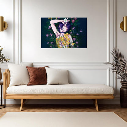 Chainsaw Man Reze Floral Design | Movie Reze Arc Poster | Stylized Art - Anime Poster