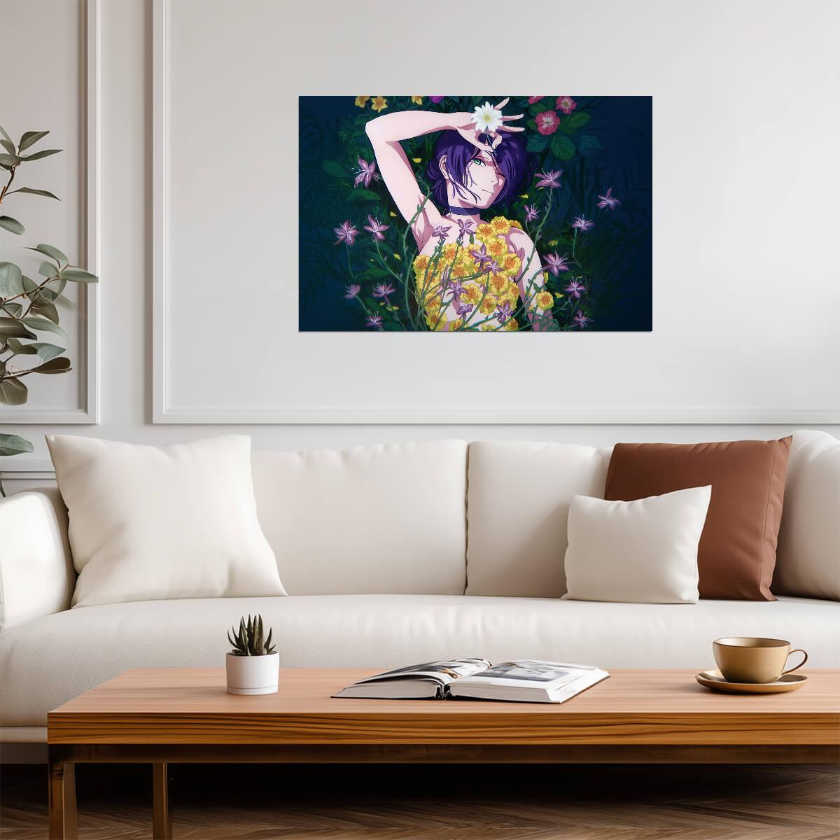 Chainsaw Man Reze Floral Design | Movie Reze Arc Poster | Stylized Art - Anime Poster