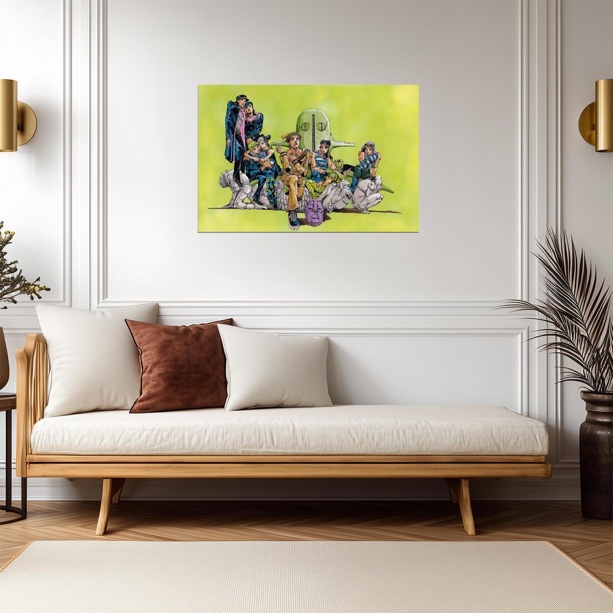 JoJo's Bizarre Adventure Stone Ocean Group Art | Anime Poster | Jolyne Cujoh & Crew Print - Anime Poster
