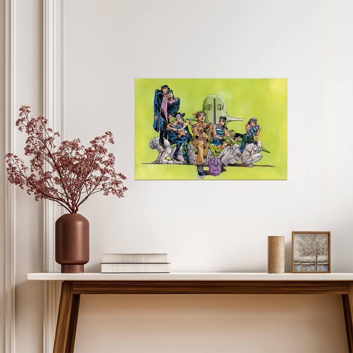 JoJo's Bizarre Adventure Stone Ocean Group Art | Anime Poster | Jolyne Cujoh & Crew Print - Anime Poster