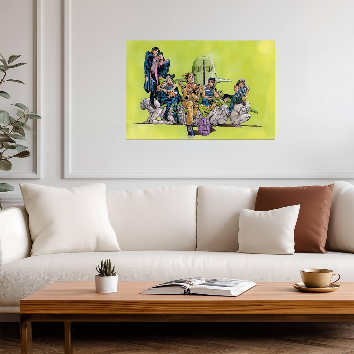 JoJo's Bizarre Adventure Stone Ocean Group Art | Anime Poster | Jolyne Cujoh & Crew Print - Anime Poster