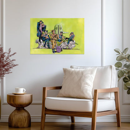 JoJo's Bizarre Adventure Stone Ocean Group Art | Anime Poster | Jolyne Cujoh & Crew Print - Anime Poster