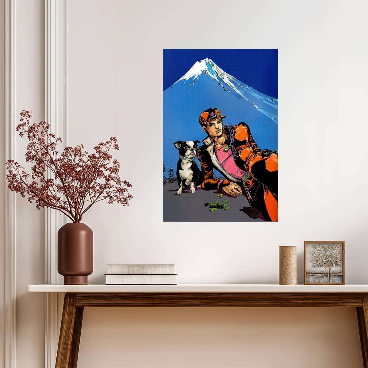 JoJo's Bizarre Adventure Jotaro Kujo & Iggy | Anime Poster | Stardust Crusaders Wall Art - Anime Poster