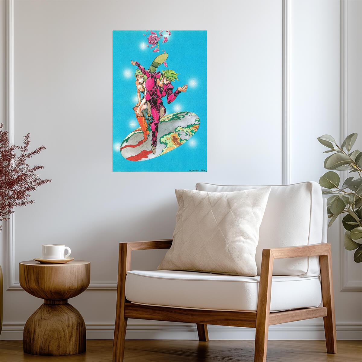 JoJo's Bizarre Adventure Giorno Giovanna | Anime Poster | Golden Wind Manga Style Print - Anime Poster