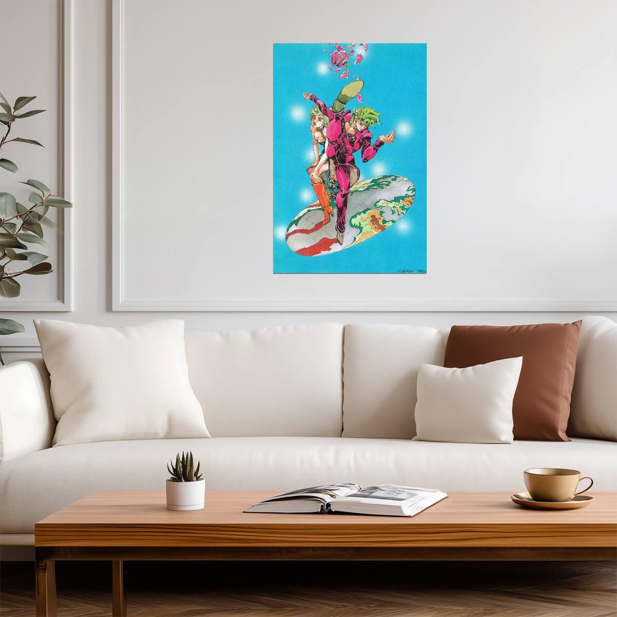 JoJo's Bizarre Adventure Giorno Giovanna | Anime Poster | Golden Wind Manga Style Print - Anime Poster