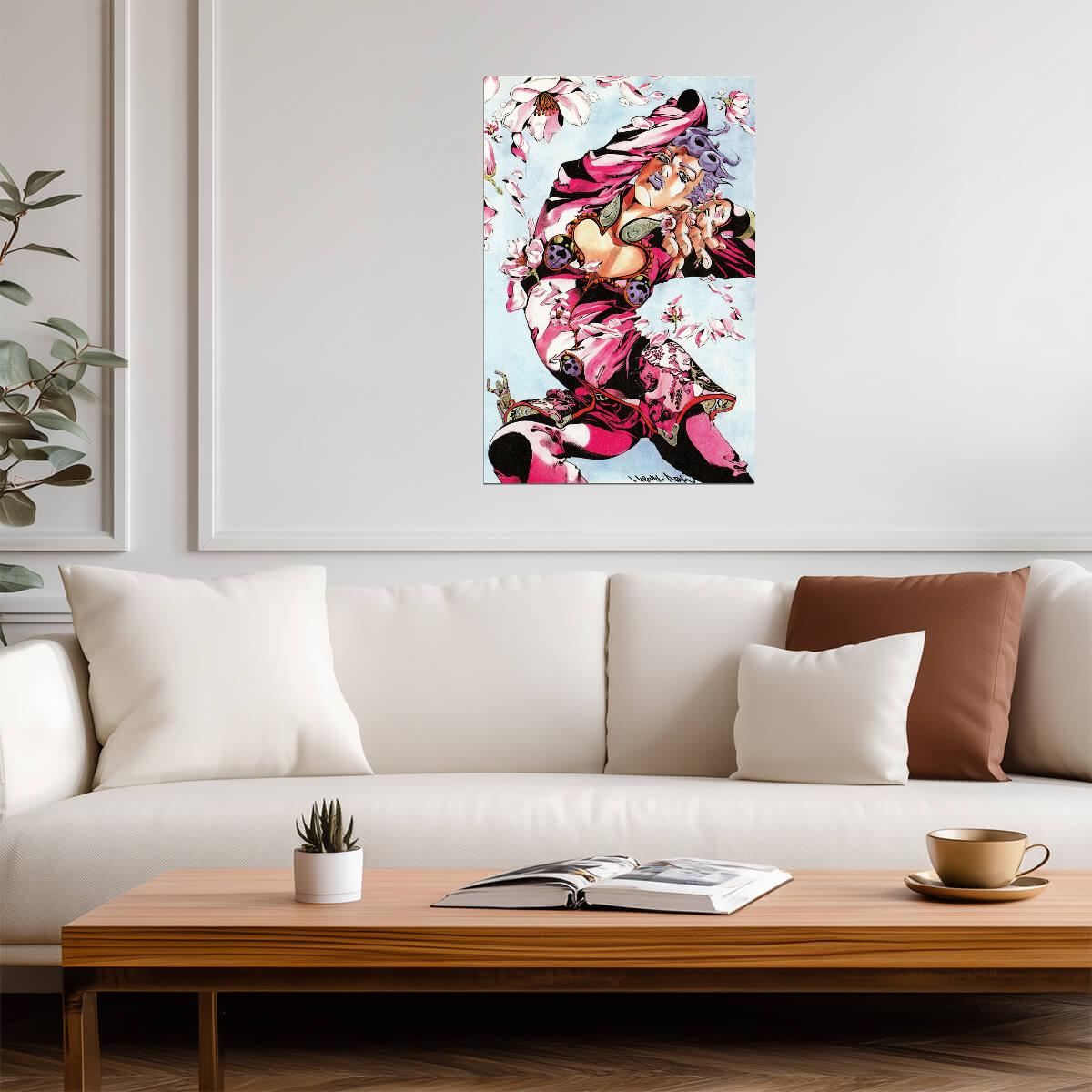 JoJo's Bizarre Adventure Stone Ocean Floral Art | Anime Poster | Jolyne Cujoh Stylized Print - Anime Poster