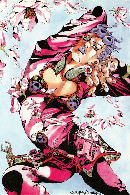 JoJo's Bizarre Adventure Stone Ocean Floral Art | Anime Poster | Jolyne Cujoh Stylized Print - Anime Poster