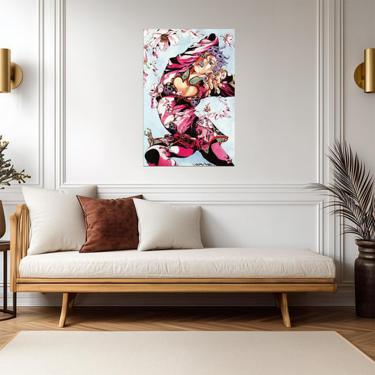 JoJo's Bizarre Adventure Stone Ocean Floral Art | Anime Poster | Jolyne Cujoh Stylized Print - Anime Poster