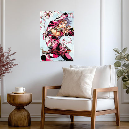 JoJo's Bizarre Adventure Stone Ocean Floral Art | Anime Poster | Jolyne Cujoh Stylized Print - Anime Poster