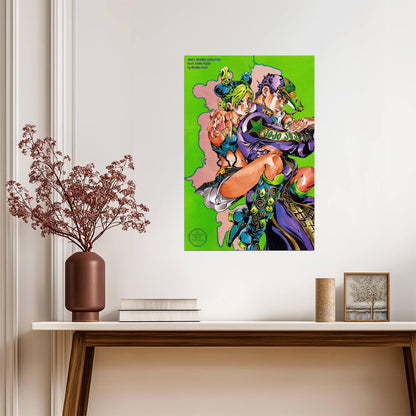 JoJo's Bizarre Adventure Jotaro & Jolyne | Anime Poster | Father and Daughter Manga Art - Anime Poster