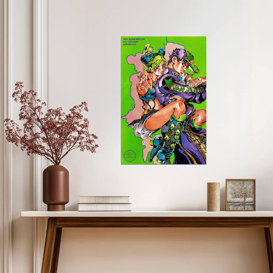 JoJo's Bizarre Adventure Jotaro & Jolyne | Anime Poster | Father and Daughter Manga Art - Anime Poster