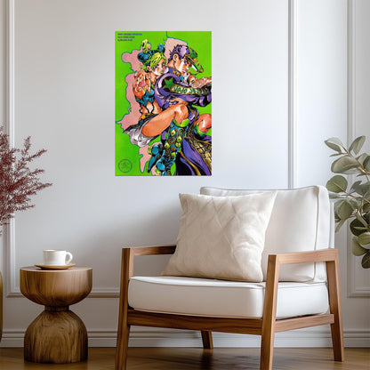 JoJo's Bizarre Adventure Jotaro & Jolyne | Anime Poster | Father and Daughter Manga Art - Anime Poster