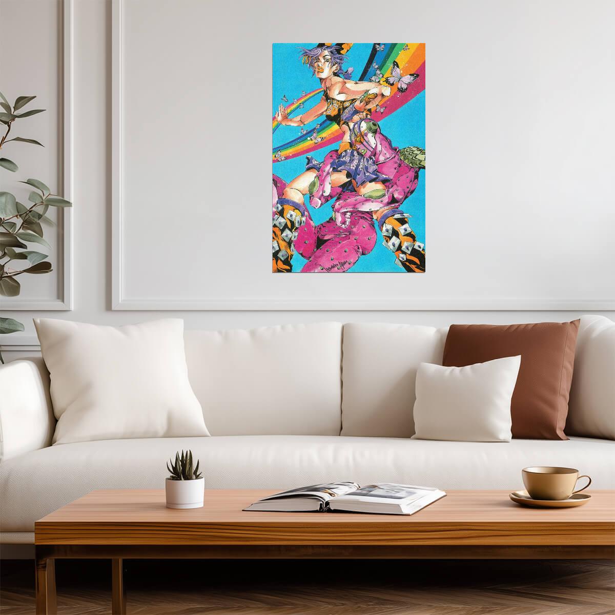JoJo's Bizarre Adventure Stone Ocean Rainbow | Anime Poster | Colorful Manga Wall Art - Anime Poster