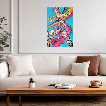 JoJo's Bizarre Adventure Stone Ocean Rainbow | Anime Poster | Colorful Manga Wall Art - Anime Poster