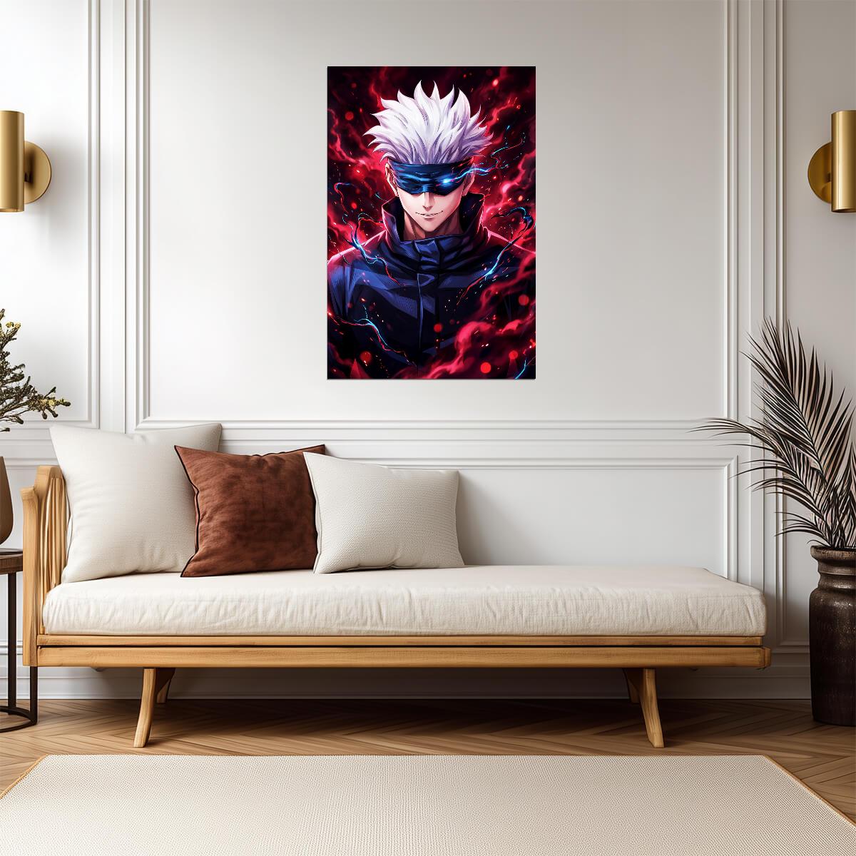 Jujutsu Kaisen Satoru Gojo Red Aura | Anime Poster | Shonen Manga Wall Art - Anime Poster