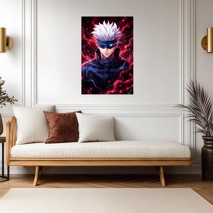 Jujutsu Kaisen Satoru Gojo Red Aura | Anime Poster | Shonen Manga Wall Art - Anime Poster