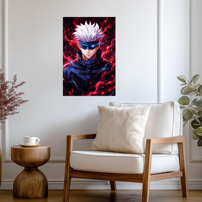 Jujutsu Kaisen Satoru Gojo Red Aura | Anime Poster | Shonen Manga Wall Art - Anime Poster