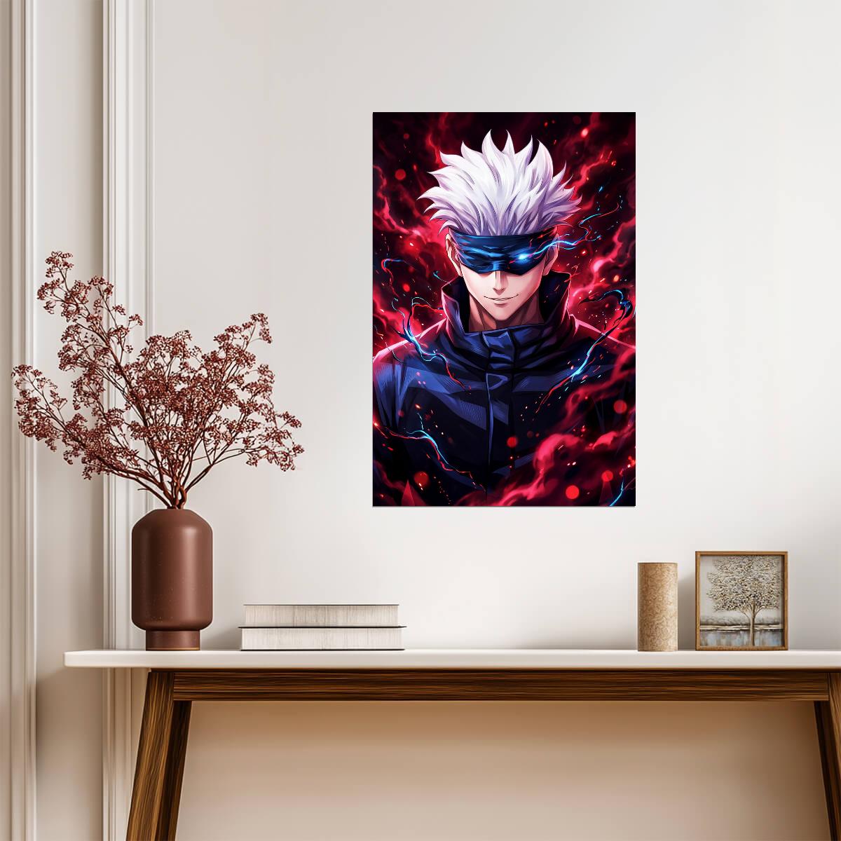 Jujutsu Kaisen Satoru Gojo Red Aura | Anime Poster | Shonen Manga Wall Art - Anime Poster