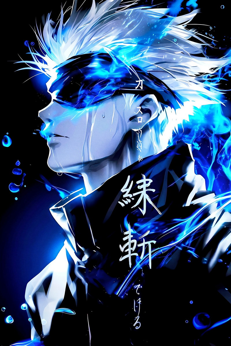 Jujutsu Kaisen Satoru Gojo Blue Eyes | Anime Poster | Minimalist Anime Decor - Anime Poster