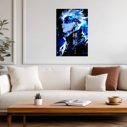 Jujutsu Kaisen Satoru Gojo Blue Eyes | Anime Poster | Minimalist Anime Decor - Anime Poster