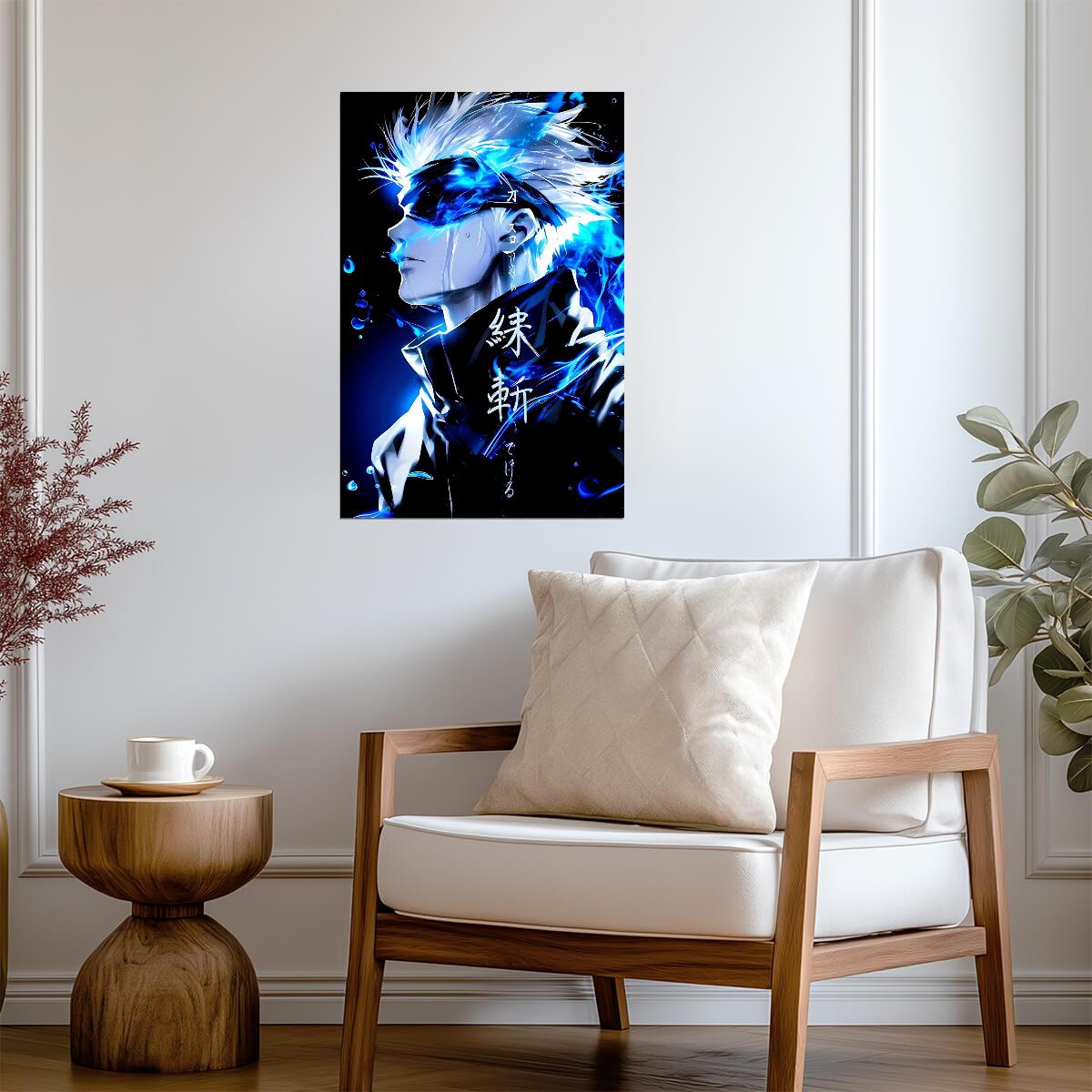 Jujutsu Kaisen Satoru Gojo Blue Eyes | Anime Poster | Minimalist Anime Decor - Anime Poster