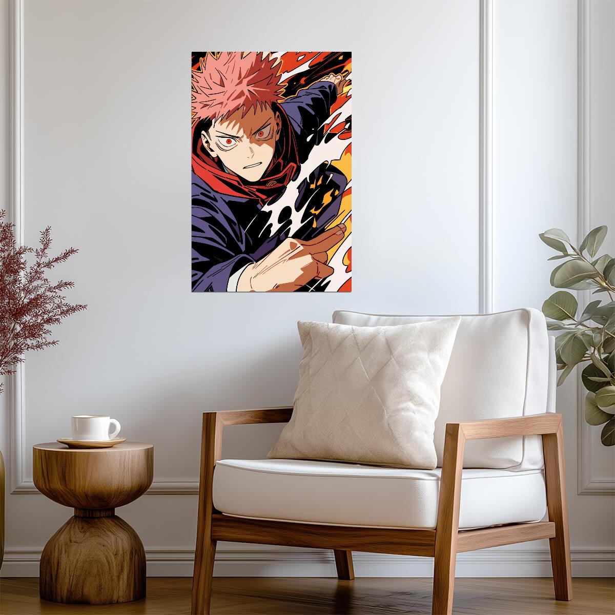 Jujutsu Kaisen Yuji Itadori Action | Anime Poster | Cursed Technique Wall Art - Anime Poster