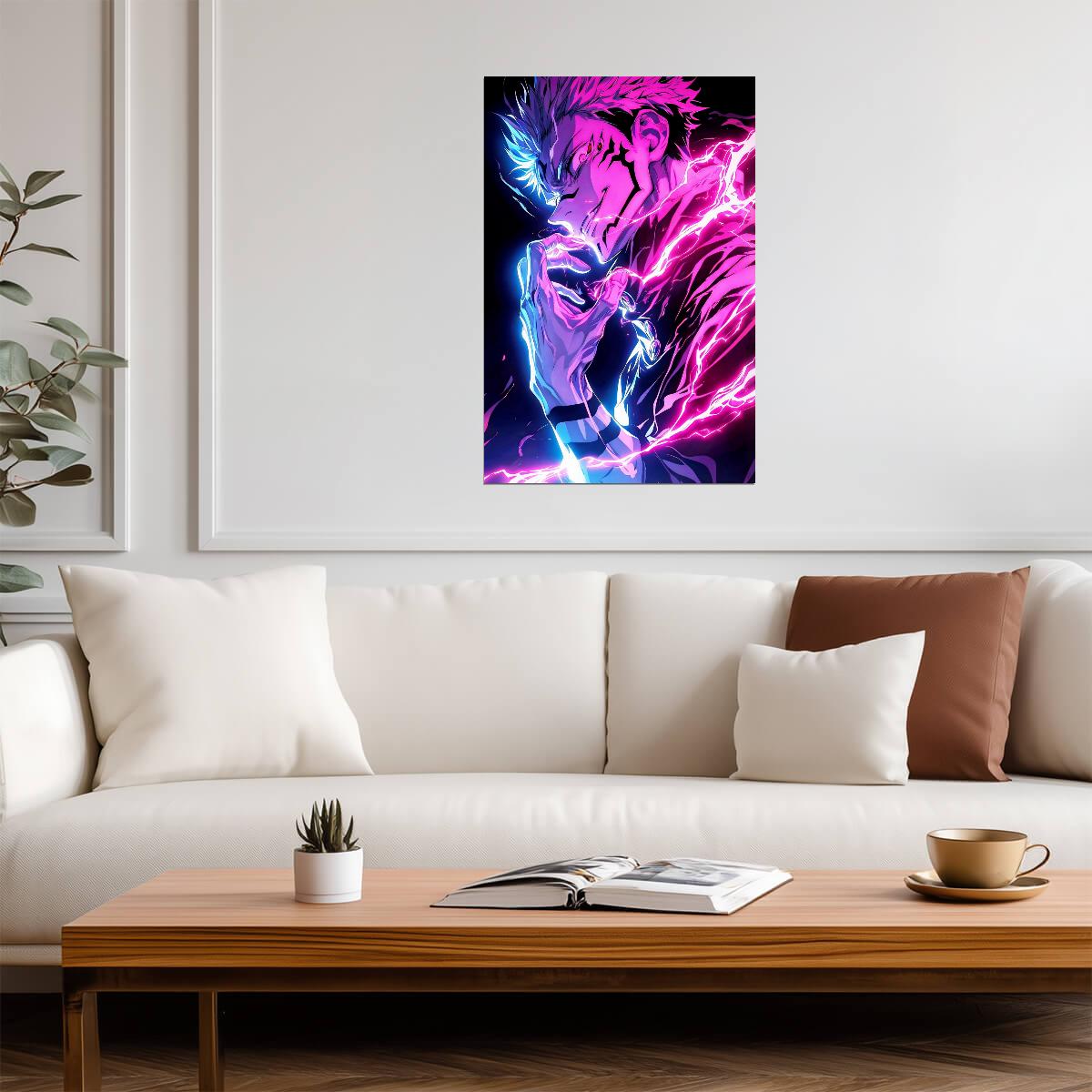 Jujutsu Kaisen Ryomen Sukuna Pink Curse | Anime Poster | King of Curses Print - Anime Poster