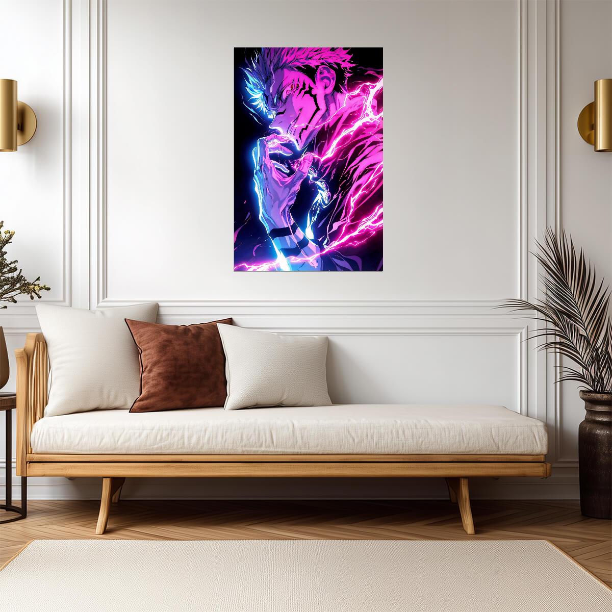 Jujutsu Kaisen Ryomen Sukuna Pink Curse | Anime Poster | King of Curses Print - Anime Poster