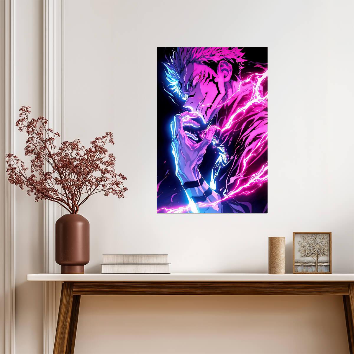 Jujutsu Kaisen Ryomen Sukuna Pink Curse | Anime Poster | King of Curses Print - Anime Poster