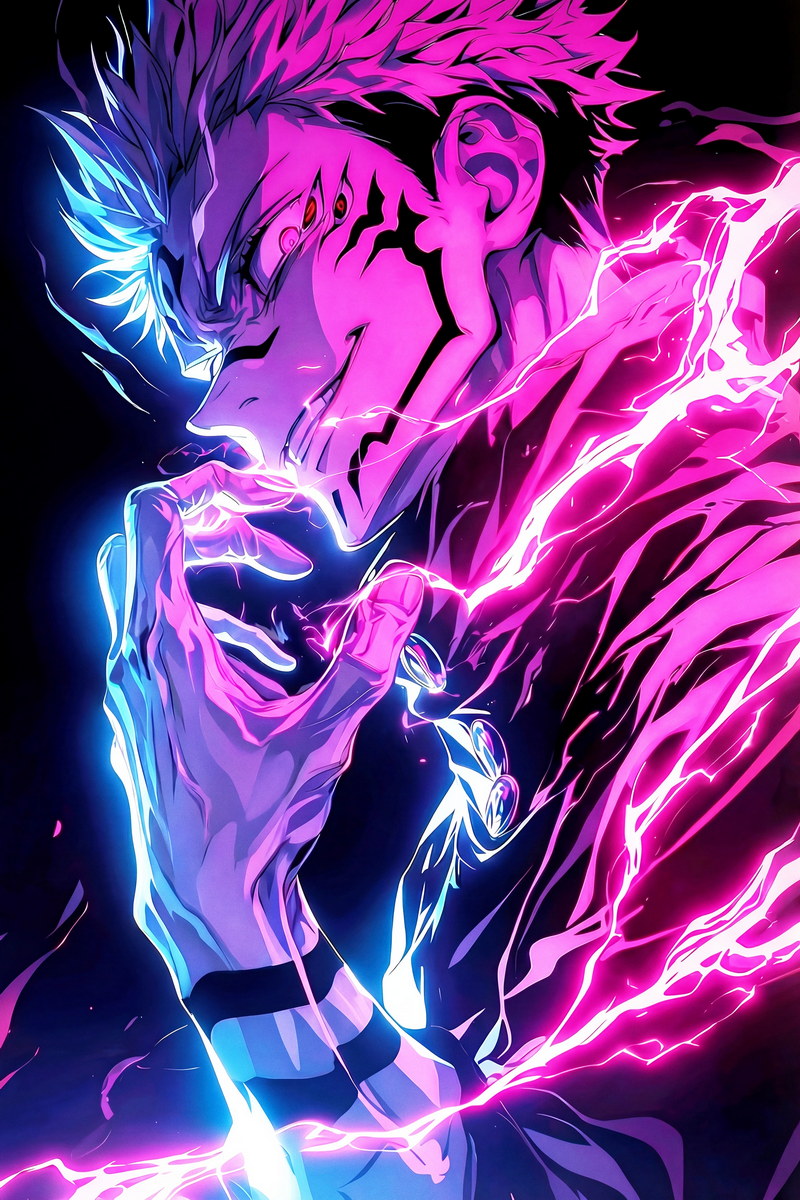 Jujutsu Kaisen Ryomen Sukuna Pink Curse | Anime Poster | King of Curses Print - Anime Poster