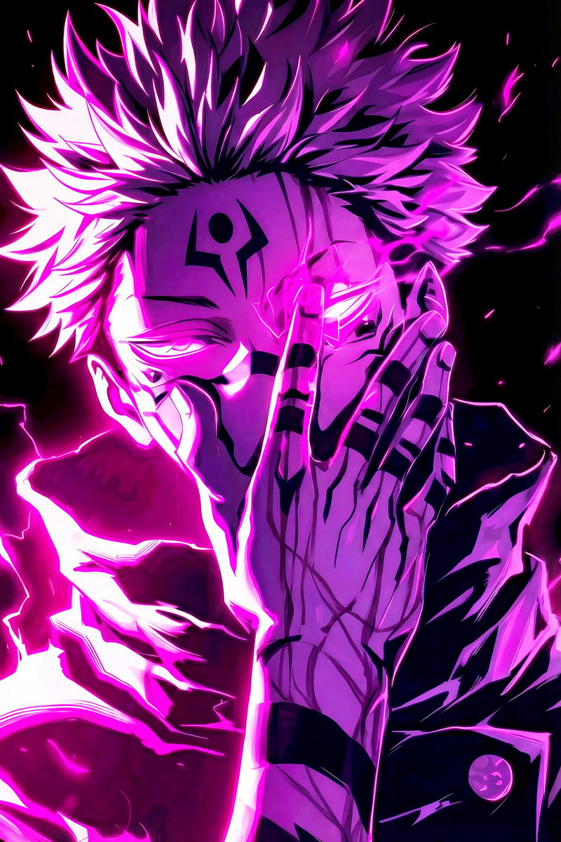 Jujutsu Kaisen Ryomen Sukuna Portrait | Anime Poster | Dark Anime Style Art - Anime Poster
