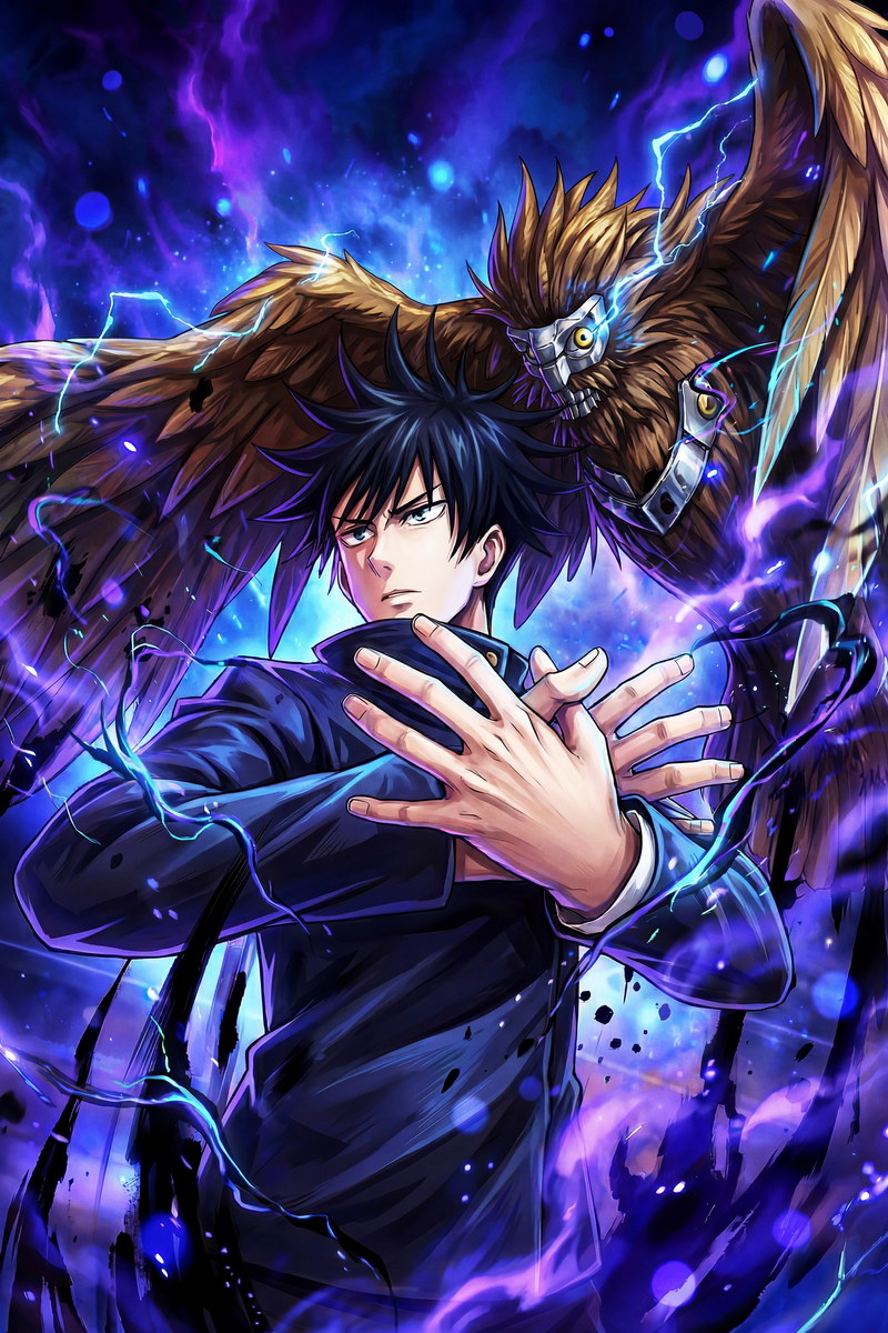 Jujutsu Kaisen Megumi Fushiguro Summon | Anime Poster | Shikigami Master Wall Art - Anime Poster