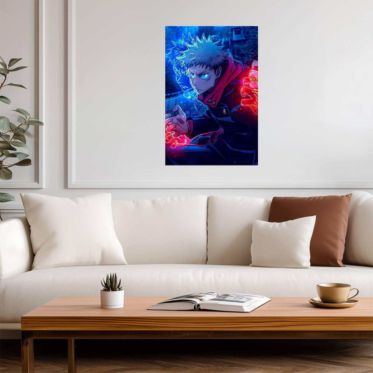 Jujutsu Kaisen Yuji Itadori Black Flash | Anime Poster | Action Shonen Art - Anime Poster